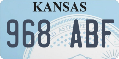 KS license plate 968ABF