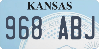 KS license plate 968ABJ