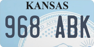 KS license plate 968ABK