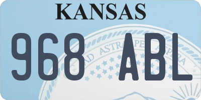 KS license plate 968ABL