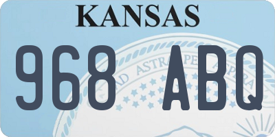 KS license plate 968ABQ