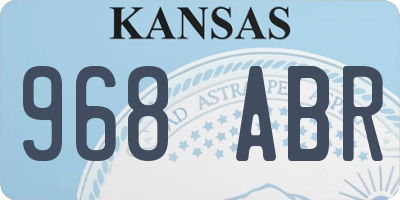 KS license plate 968ABR
