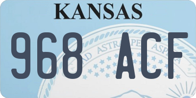 KS license plate 968ACF