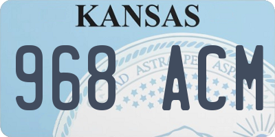 KS license plate 968ACM