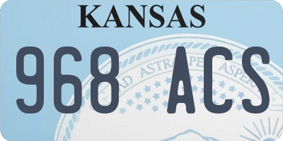 KS license plate 968ACS
