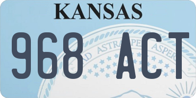 KS license plate 968ACT