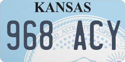 KS license plate 968ACY
