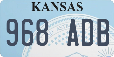 KS license plate 968ADB