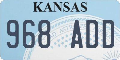 KS license plate 968ADD