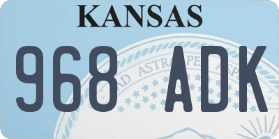 KS license plate 968ADK