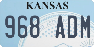 KS license plate 968ADM