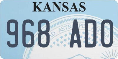KS license plate 968ADO