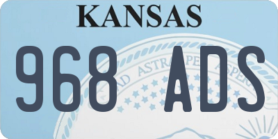 KS license plate 968ADS