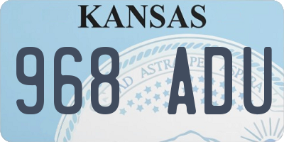 KS license plate 968ADU