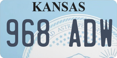 KS license plate 968ADW