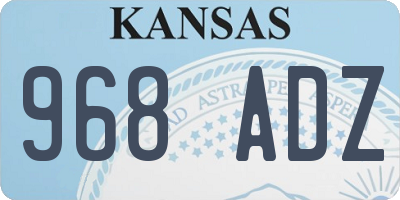 KS license plate 968ADZ
