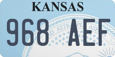 KS license plate 968AEF