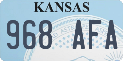 KS license plate 968AFA