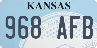 KS license plate 968AFB