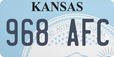 KS license plate 968AFC