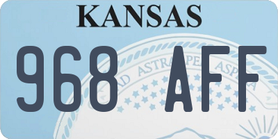 KS license plate 968AFF