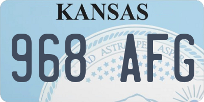 KS license plate 968AFG
