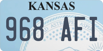 KS license plate 968AFI