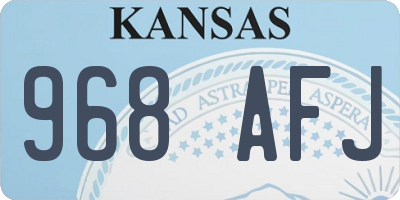 KS license plate 968AFJ