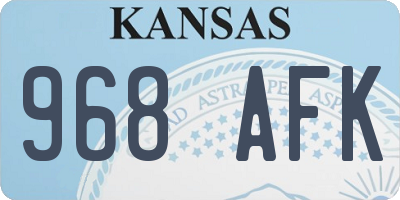 KS license plate 968AFK