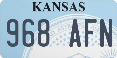KS license plate 968AFN