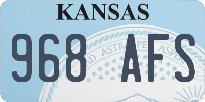 KS license plate 968AFS