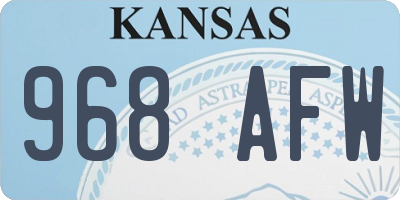 KS license plate 968AFW