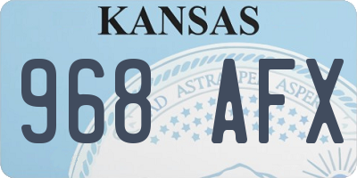 KS license plate 968AFX