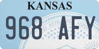 KS license plate 968AFY