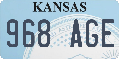 KS license plate 968AGE