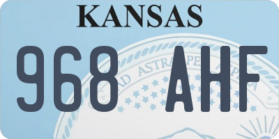 KS license plate 968AHF