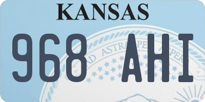 KS license plate 968AHI