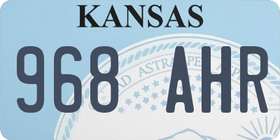 KS license plate 968AHR
