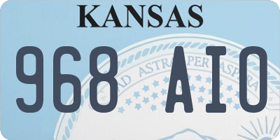 KS license plate 968AIO