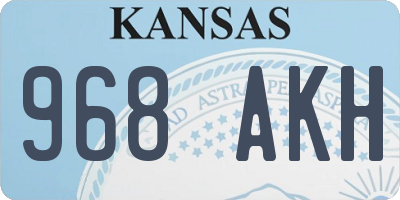 KS license plate 968AKH