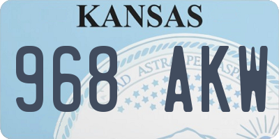 KS license plate 968AKW