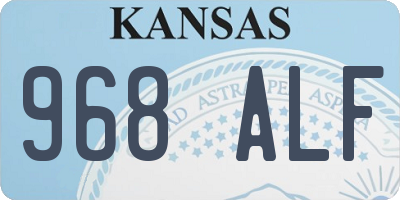 KS license plate 968ALF