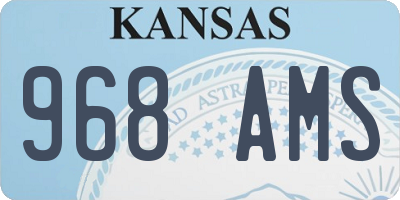 KS license plate 968AMS