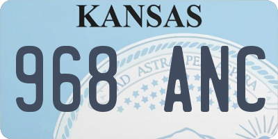 KS license plate 968ANC