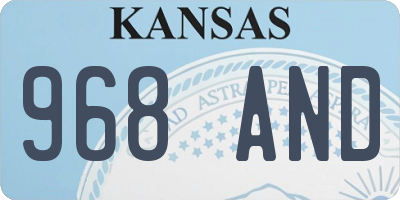 KS license plate 968AND