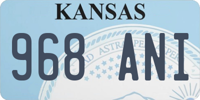 KS license plate 968ANI