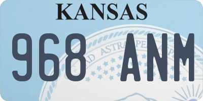 KS license plate 968ANM