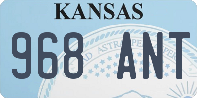 KS license plate 968ANT