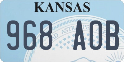 KS license plate 968AOB