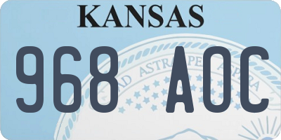 KS license plate 968AOC